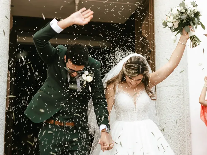 Mário e a mulher no dia do casamento